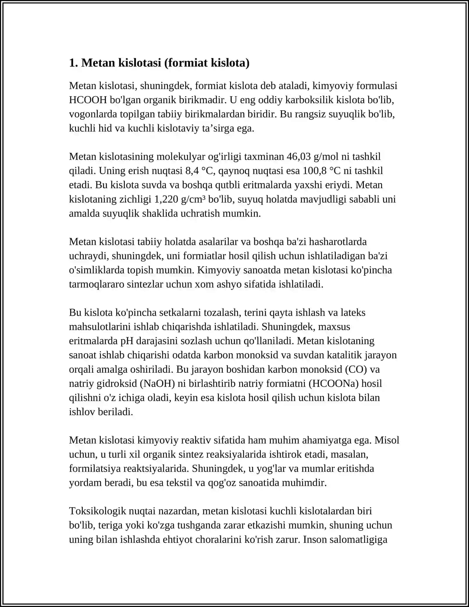 KARBON KISLOTALAR TO’YINGAN BIR ASOSLI VAKILLARI 3