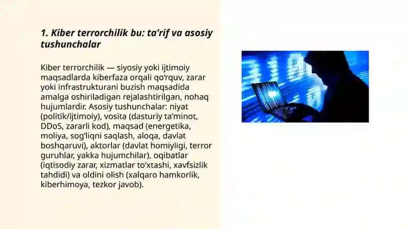 Kiber terrorchilik bu: taʼrif va asosiy tushunchalar 3