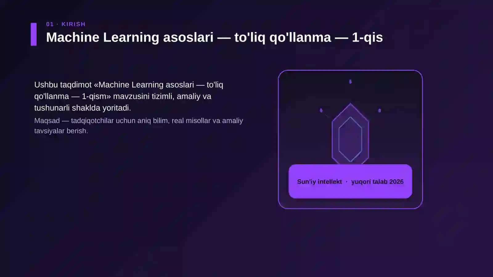 Machine Learning asoslari — to'liq qo'llanma — 1-qism 3