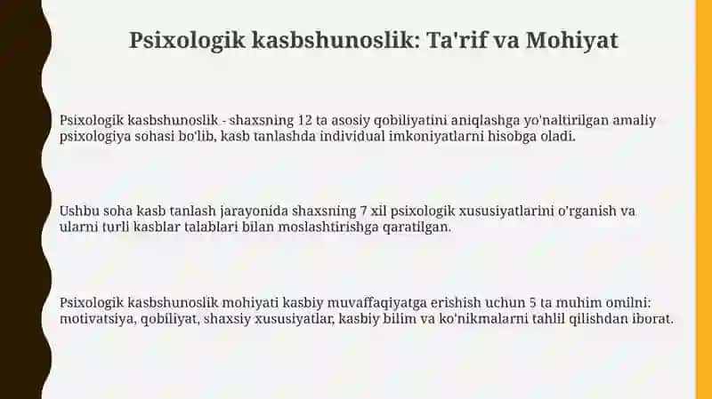 Psixologik professiografiyasi.Mehnat psixologiyasi 3