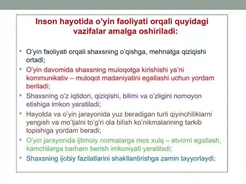 O‘yinli texnologiyalar 3