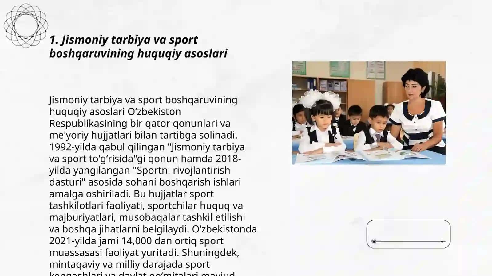 O'zbekistonda jismoniy tarbiya va sportni boshqarishning zamonaviy tizimi 3