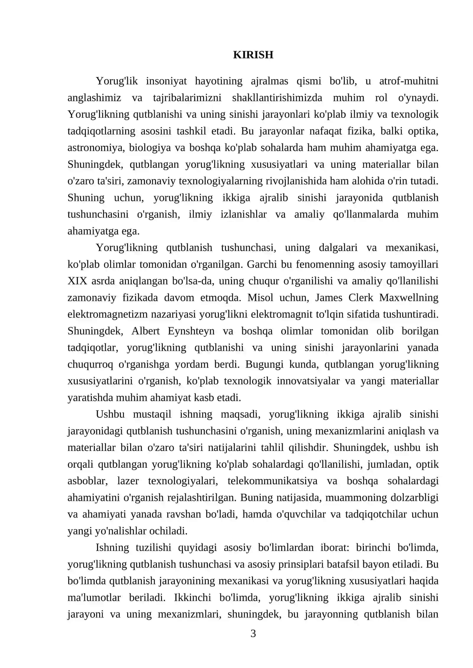 Yorugʻlikning ikkiga ajralib sinishidagi qutblanish 3