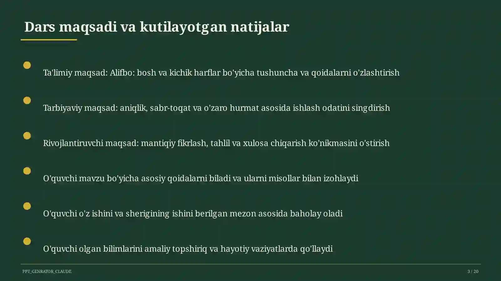 Alifbo: bosh va kichik harflar (1-sinf) 3