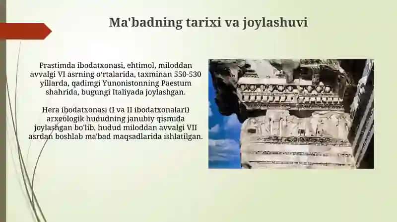 Prstimdagi Gera ibodatxonasi - ibodatxona fronton qismidagi relef taxlili 3