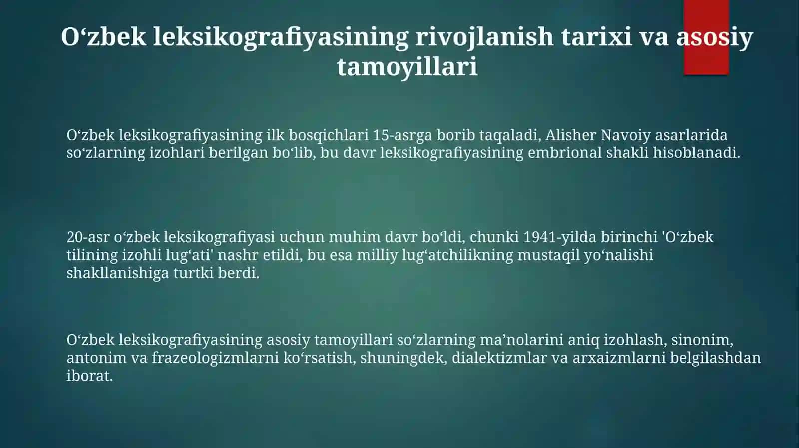 Oʻzbek leksikografiyasi bir tilli va ikki tilli lugatlar bilan tanishish 3