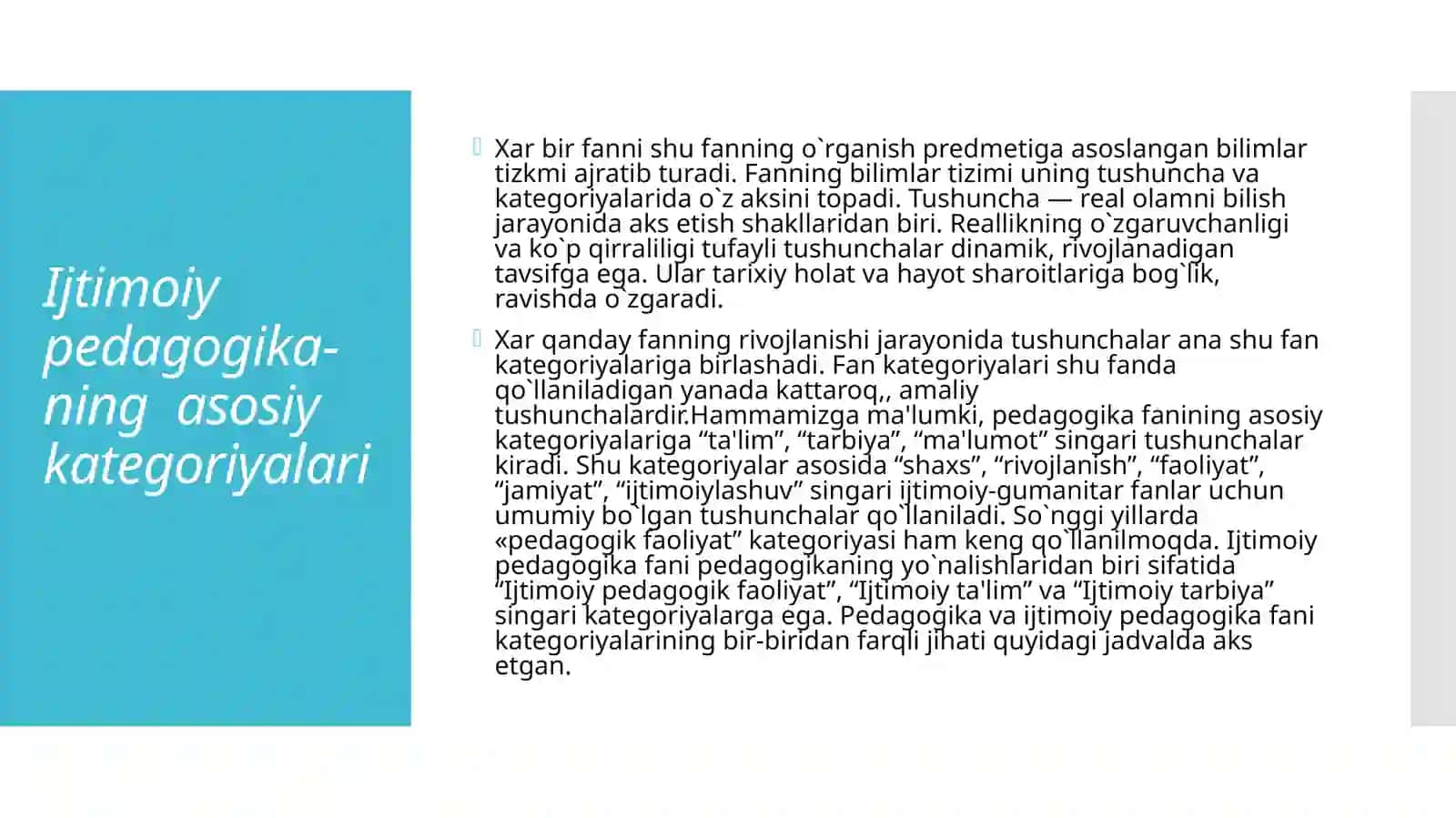 Ijtimoiy pedagogikaning tamoyillari, Kategoriyalari va mexanizmlari (2) 3