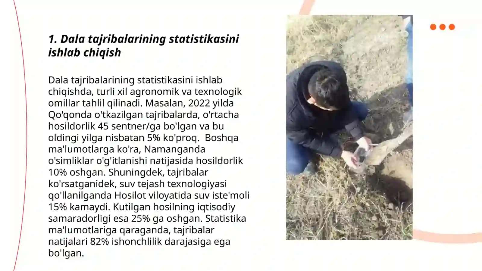 Dala va vegetatsion tajriybalarda statistik hisoblashlar olib borish by Zaripov Shohruhbek 3