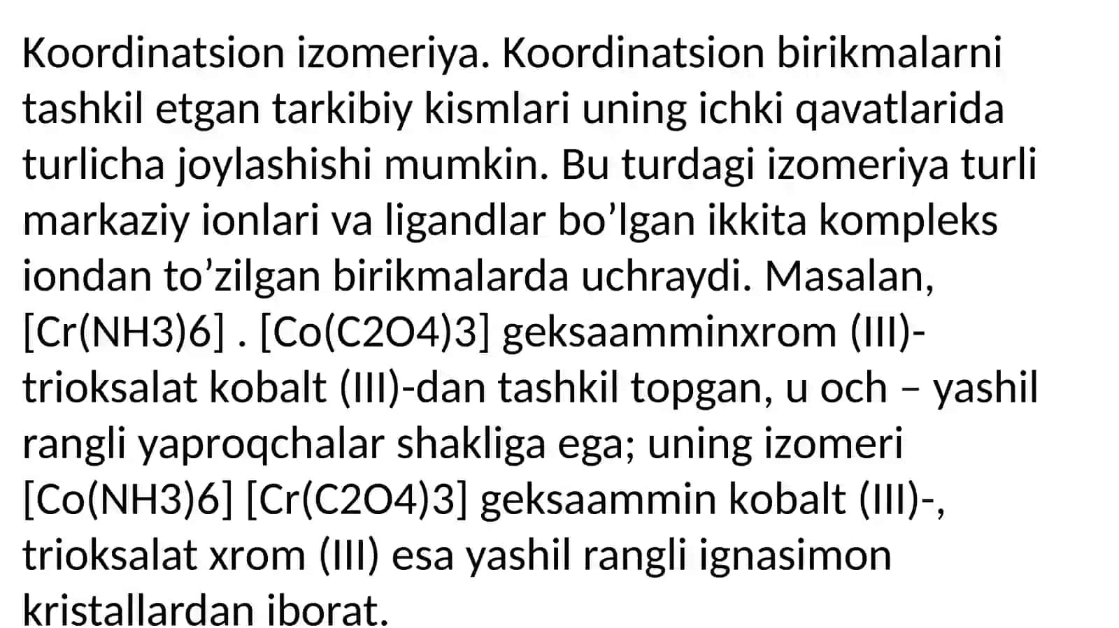 Termiz davlat universiteti Kimyo fakulteti 224-guruh talabasi Choriyeva Mahliyonig kompleks kimyo fanidan tayorlangan taqdimot 3