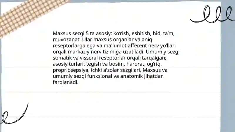 Sezgi turlari va ularning tasnifi 3