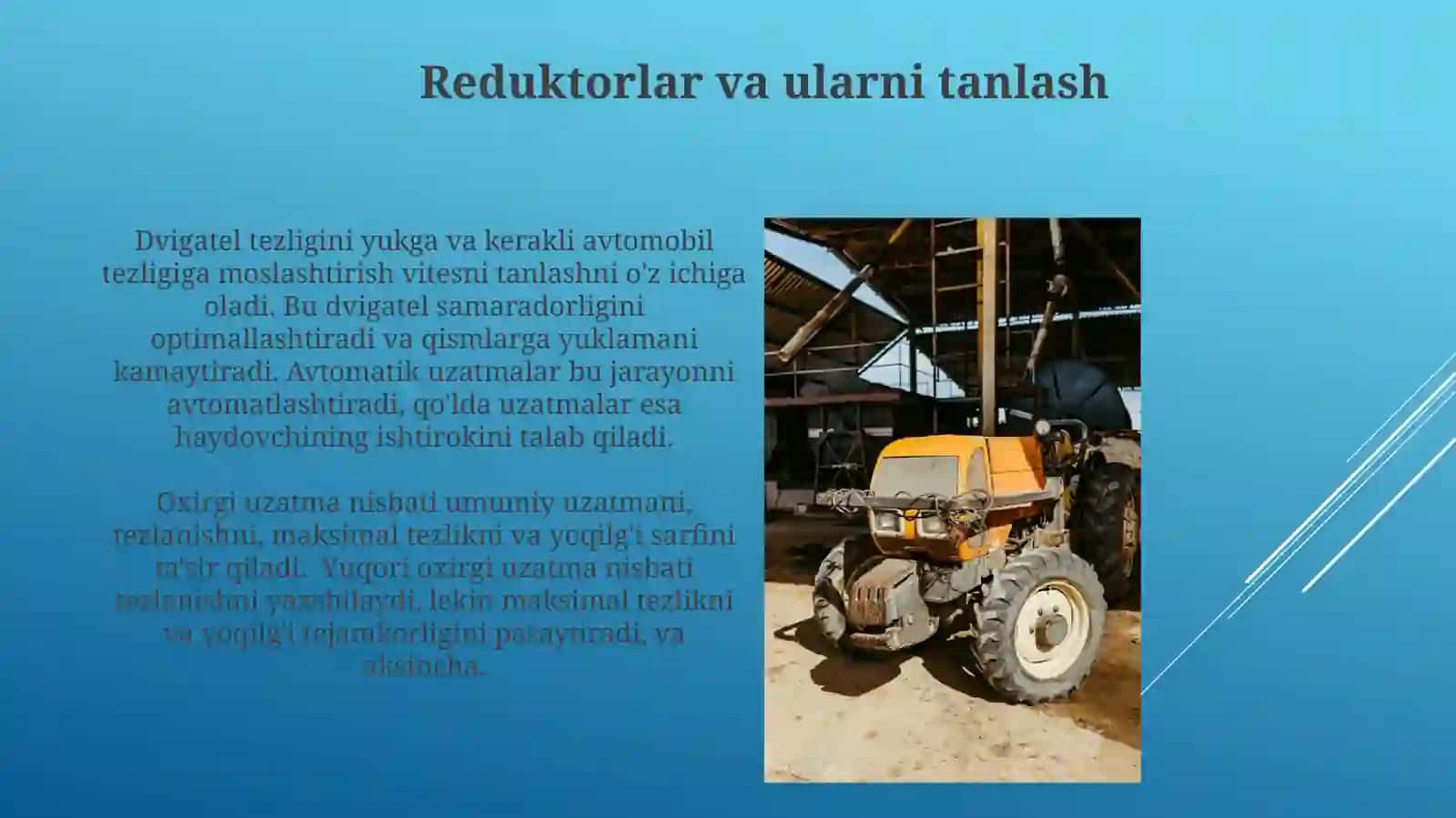 Avtotraktorlarning kuch uzatish mexanizimi 3