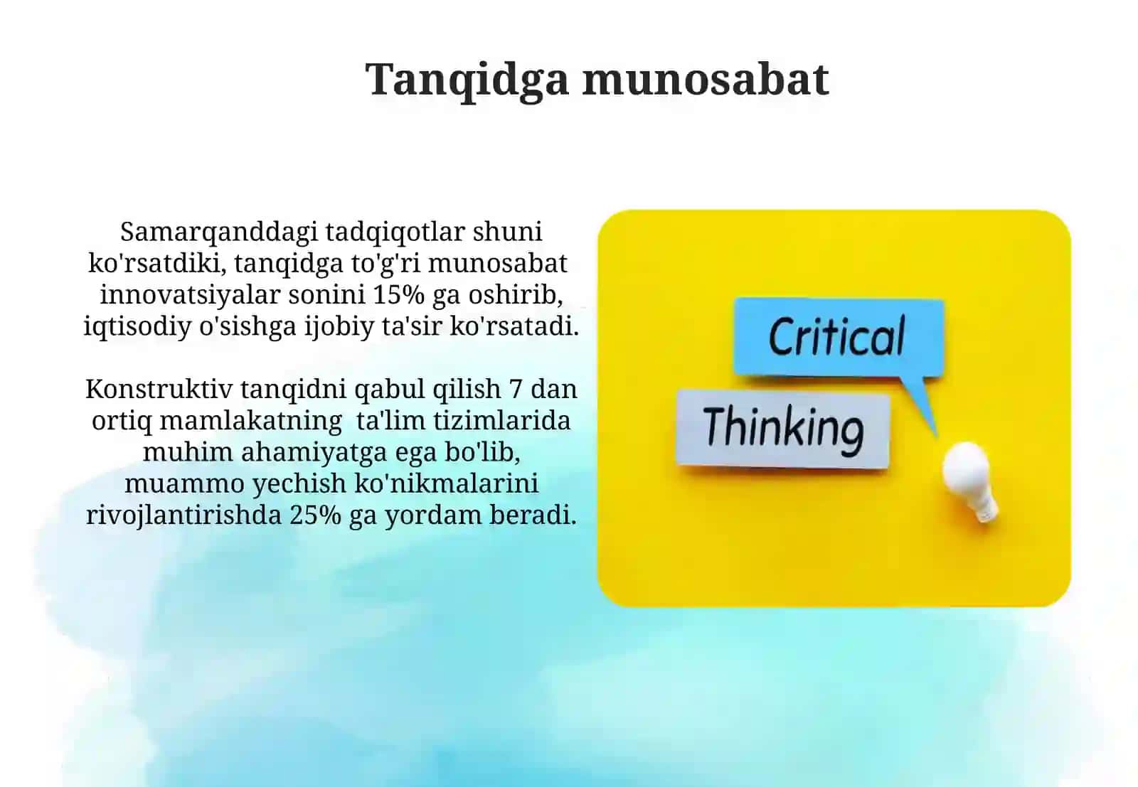 Tanqid va tanqidiy fikrlash muhumligi 3