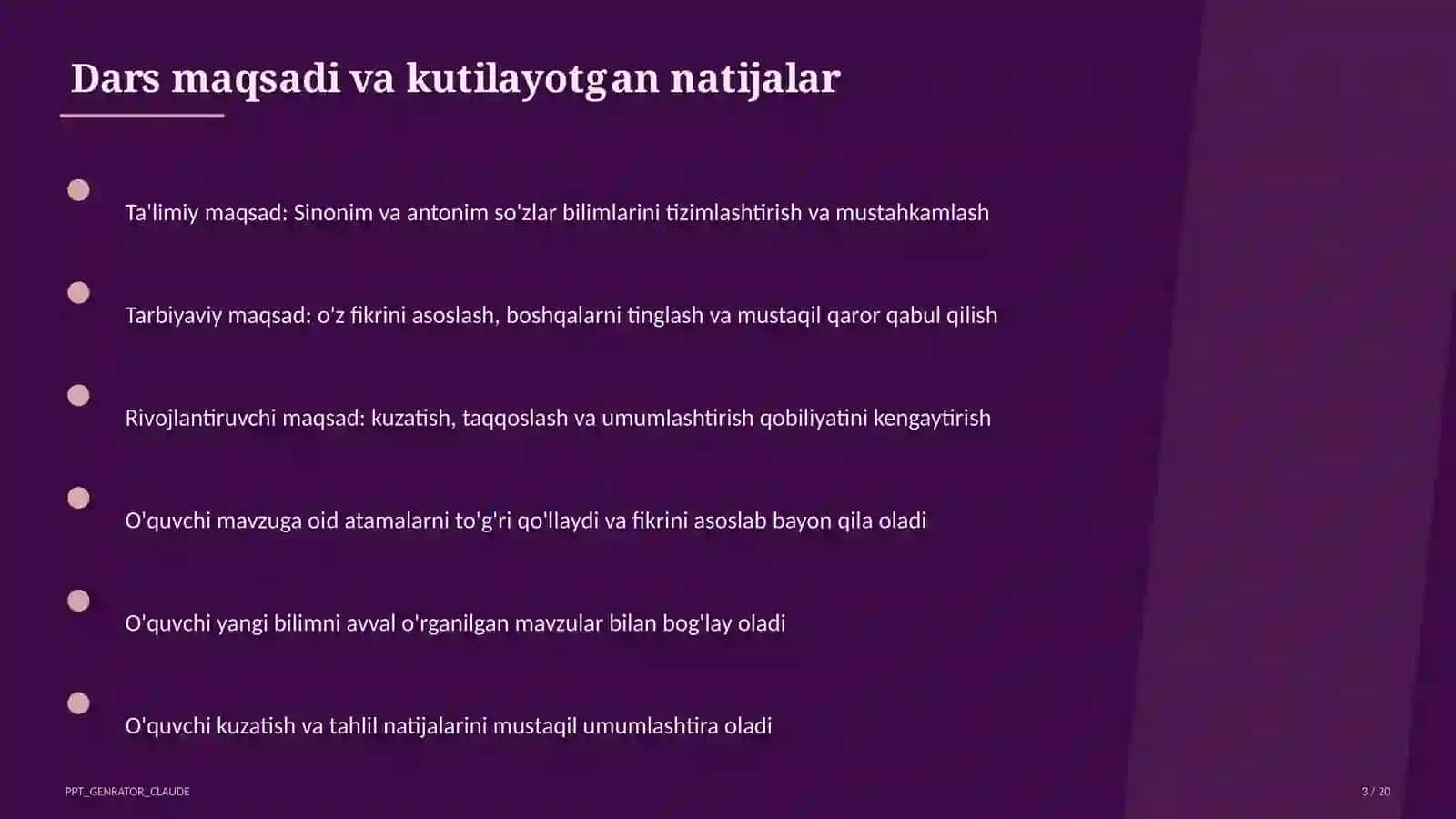 Sinonim va antonim so'zlar (3-sinf) 3