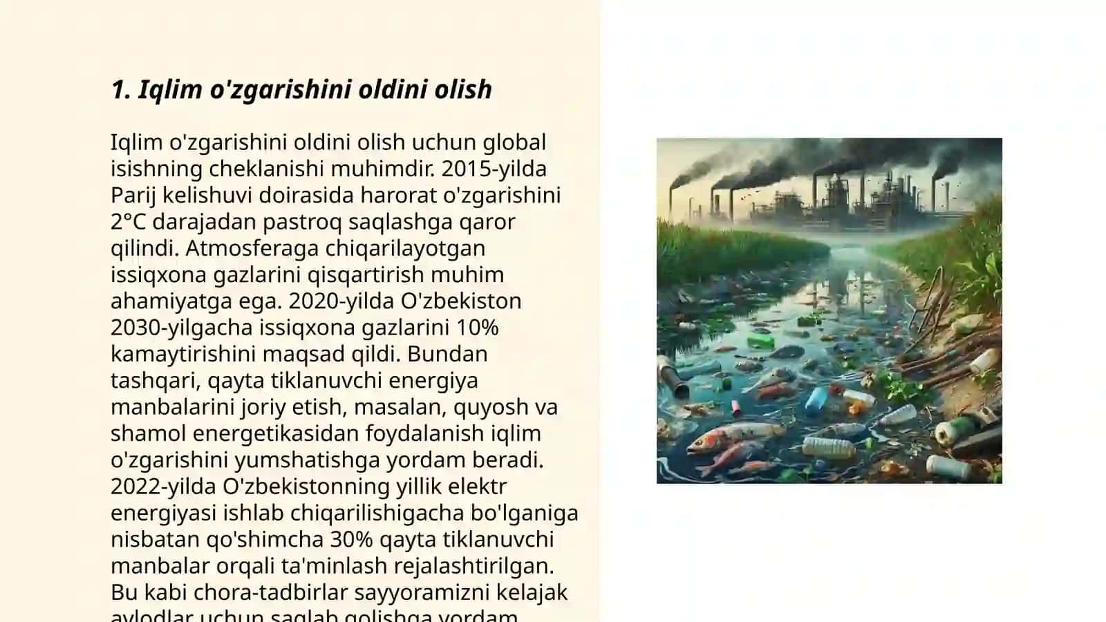 Antropogen omillarning biosferaga salbiy taʼsirini kamaytiramiz 3