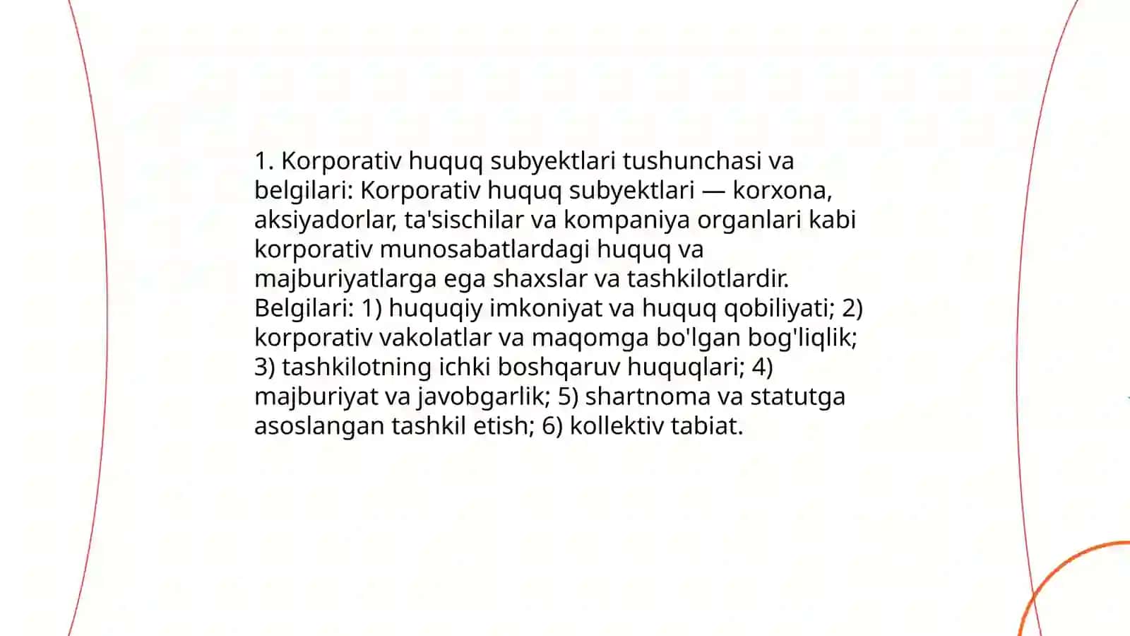 Korporativ huquqning subyektlari va obyektlari 3
