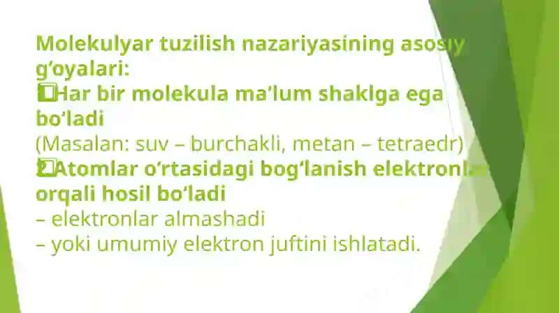 Molekulyar tuzilish nazariyasi bilan klassik va kvant kimyoviy yo’nalishlarni taqqoslash 3
