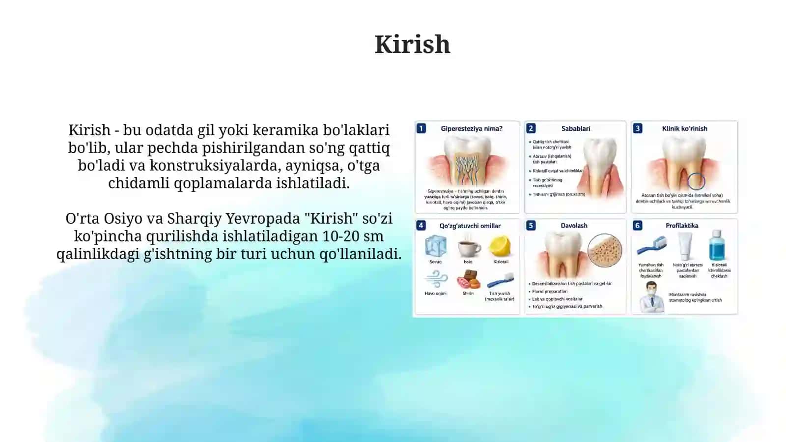 Tishlarning Nokarioz Shikastlanishlari: Giperesteziya 3