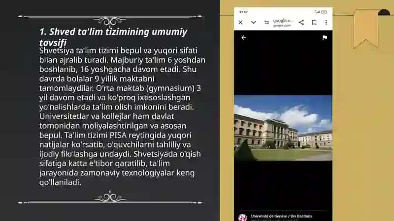 Shvedsiya ta' lim masalalarining olib borilishi va qiyosiy tahlil 3