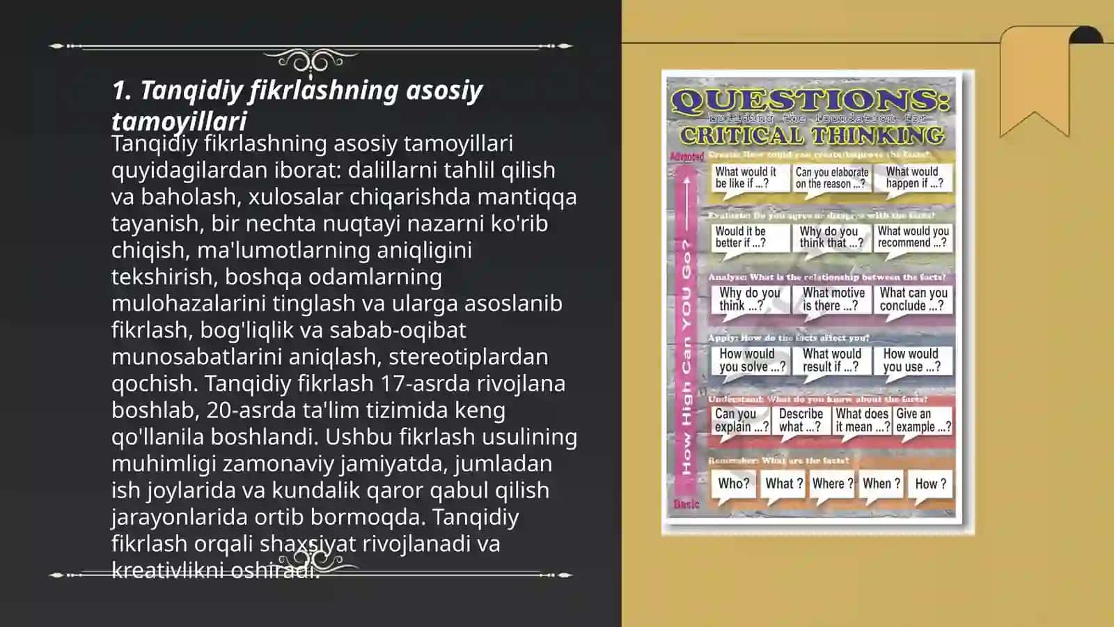 Tanqidiy Fikrlash Rejasi 3