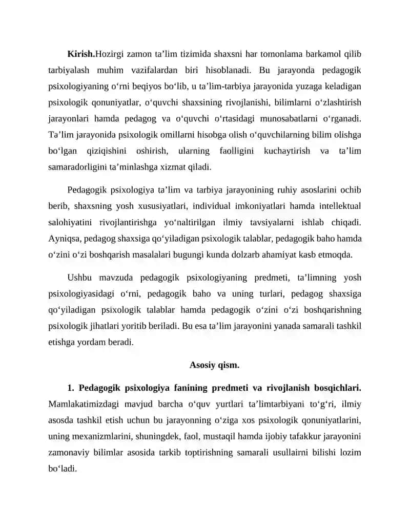 Pedagogik psixologiya: Ta'lim jaroyonida psixologik omillar 3