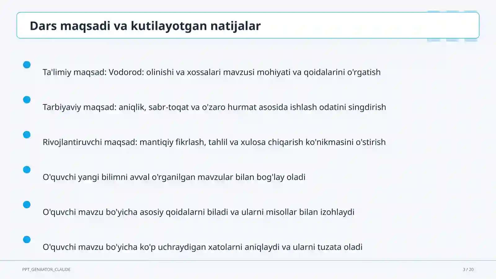 Vodorod: olinishi va xossalari (7-sinf) 3