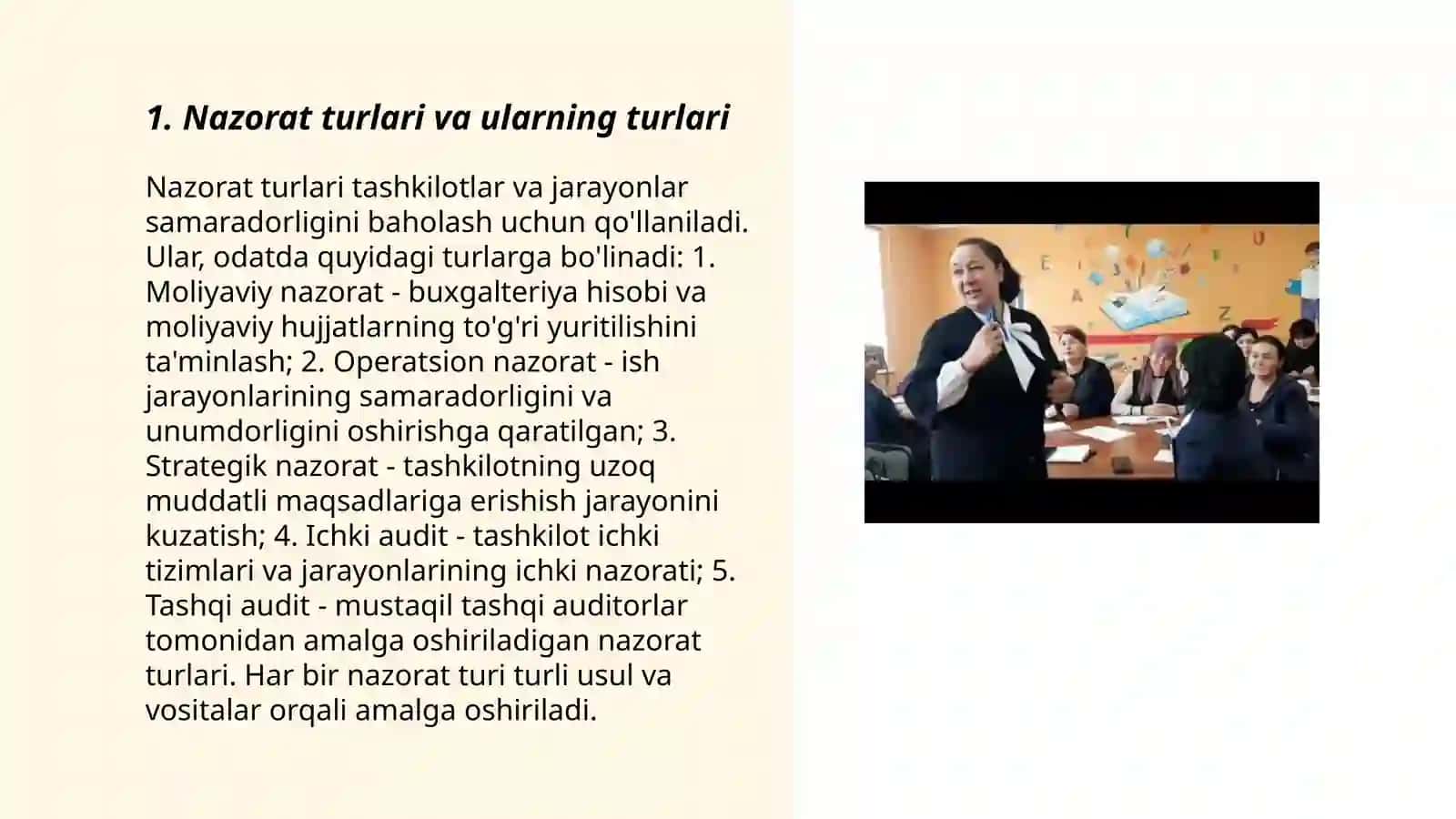 Maxsus fanlarni o'qitishda nazorat turlari 3