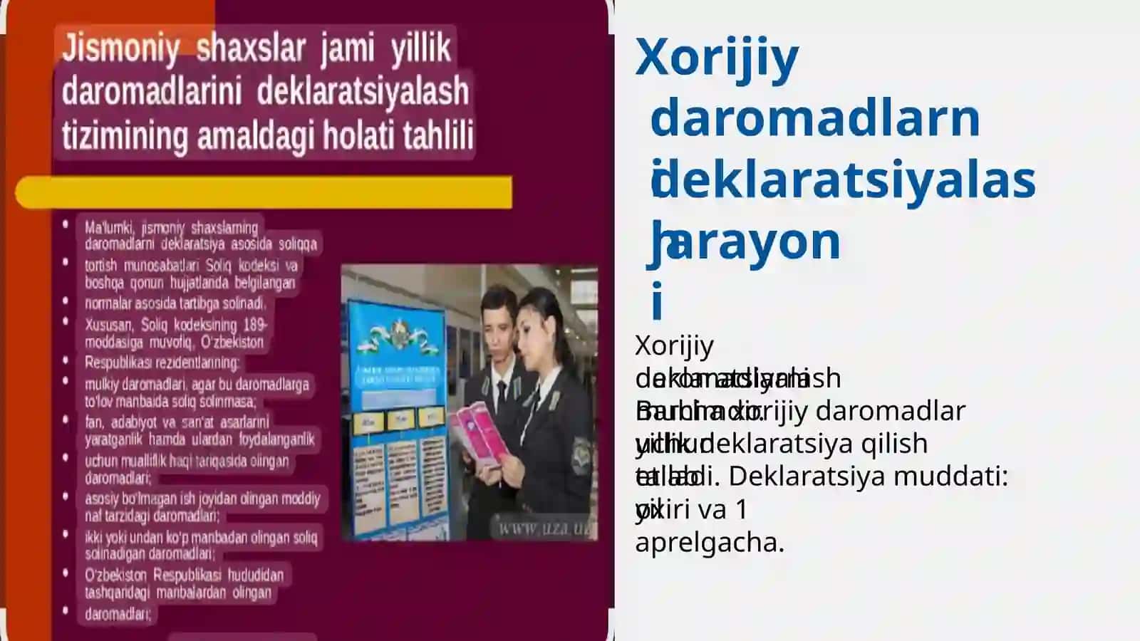 Xorijiy manbalardan olingan daromadlar: deklaratsiyalash va ikki tomonlama soliqqa tortishni oldini olish masalalari 3
