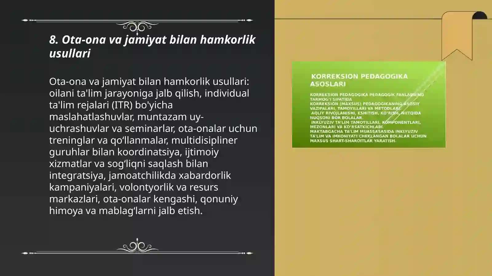 Korreksion pedagogika asoslari va Inklyuziv talim 3