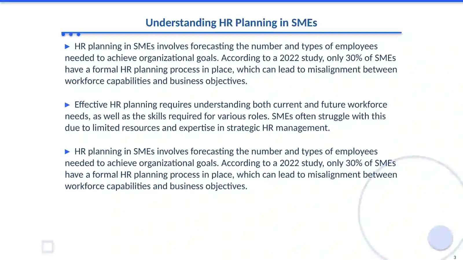 Challenges of HR planning in small and medium enterprises (SMEs) 3