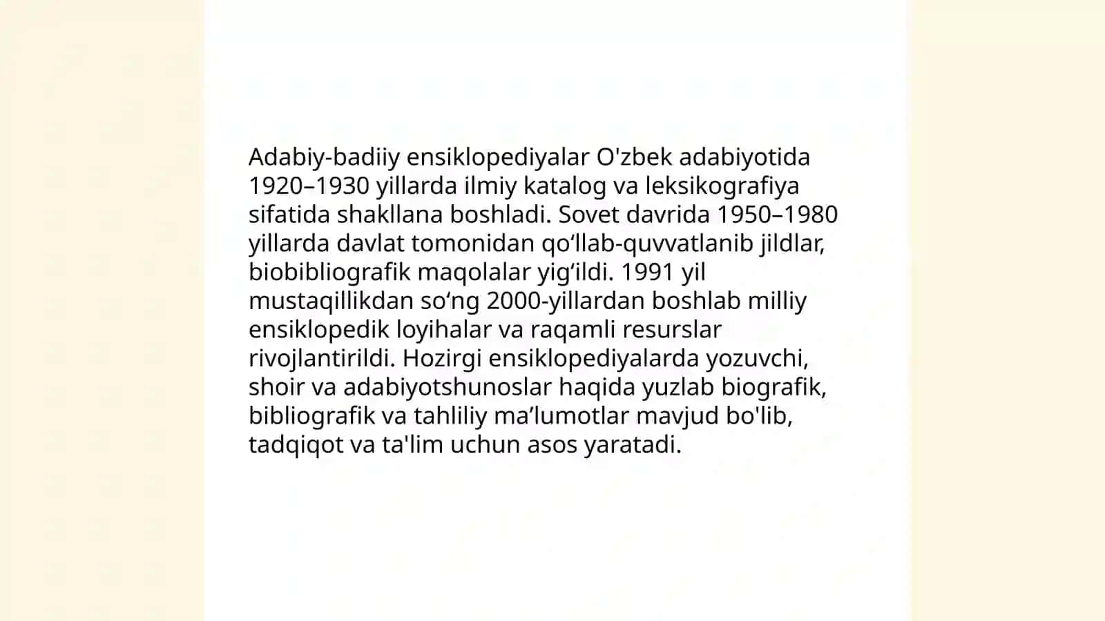 Adabiy-badiiy ensiklopediyalar tarixi va rivojlanishi 3