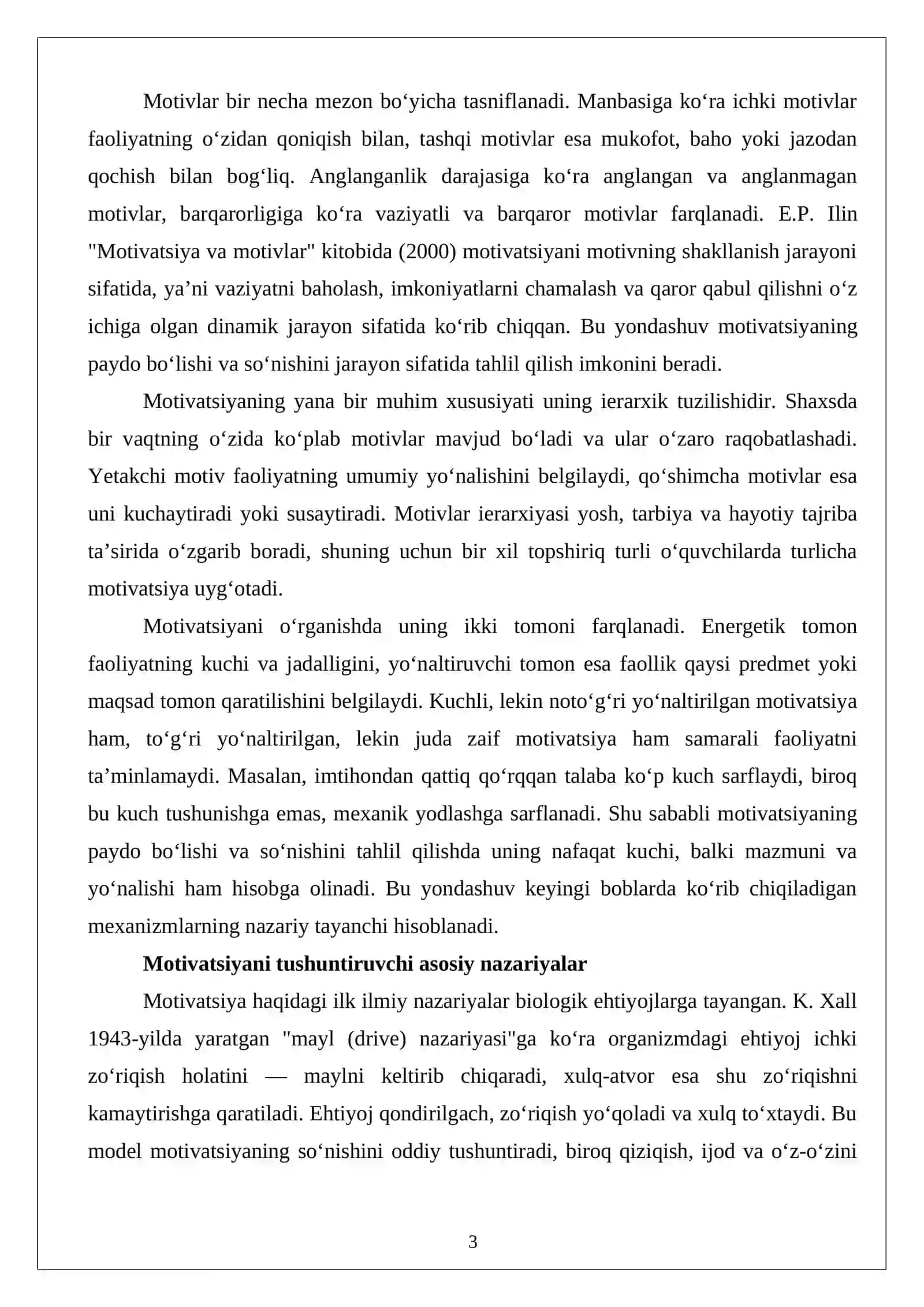 Motivatsiyaning paydo bo‘lishi va so‘nishining psixologik mexanizmlari 3