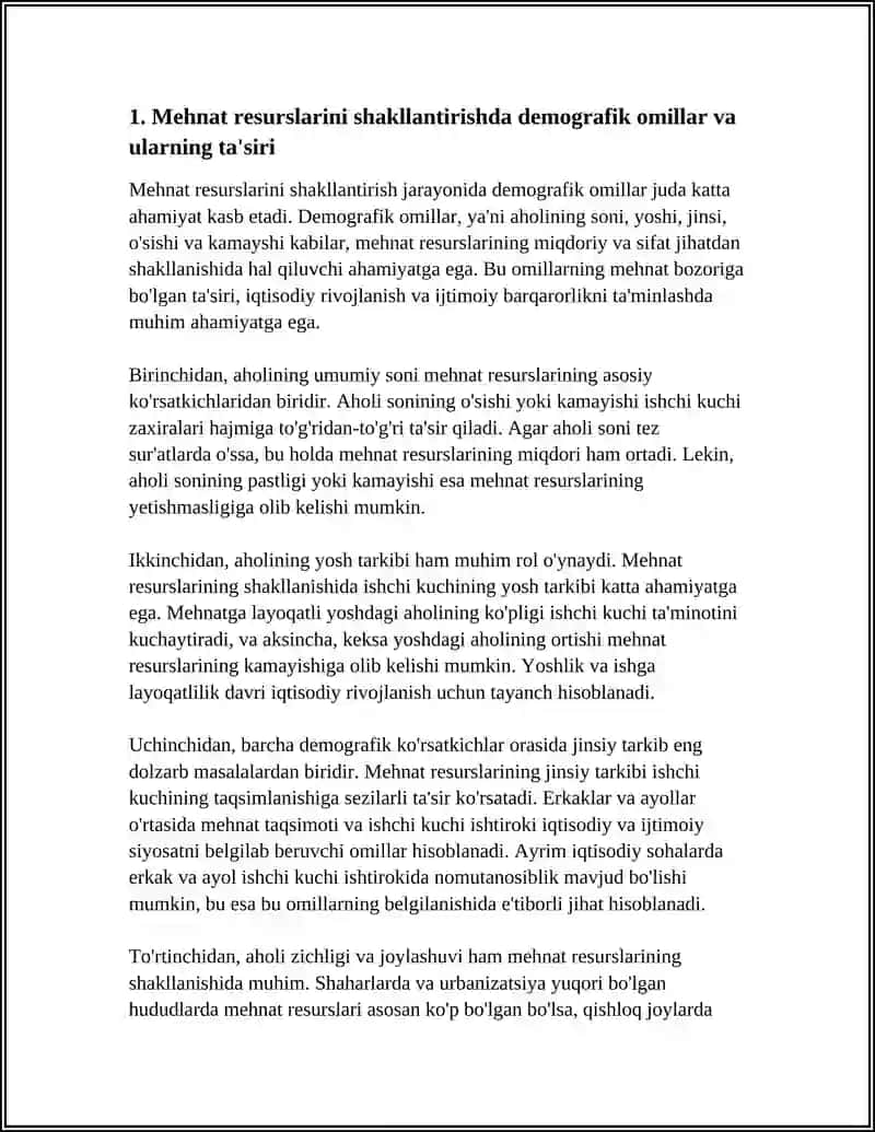 MEHNAT RESURSLARINI SHAKLLANTIRISH VA ULARDAN FOYDALANISH MUAMMOLARI 3