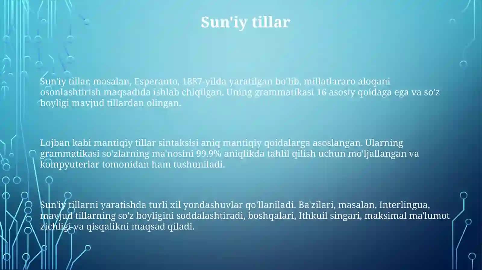 Sun’iytillar.Klassiktillar.Aralashtillar.Pijinvakreoltillari 3