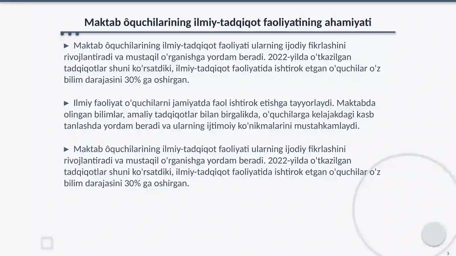 Maktab ôquchilarining ilmiy- tadqiqot faoliyati 3