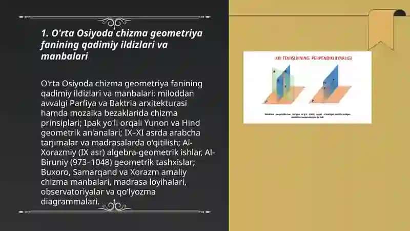 O'rta Osiyoda va O'zbekistonda chizma geometriya fanining o'rganilishi 3