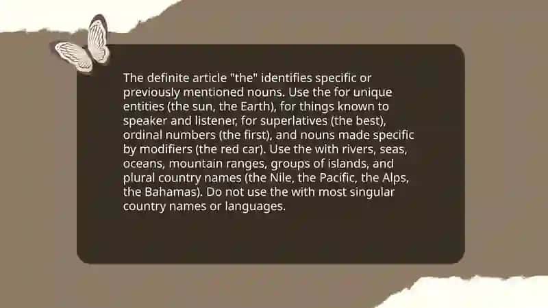 Definite and Indefinite Articles 3