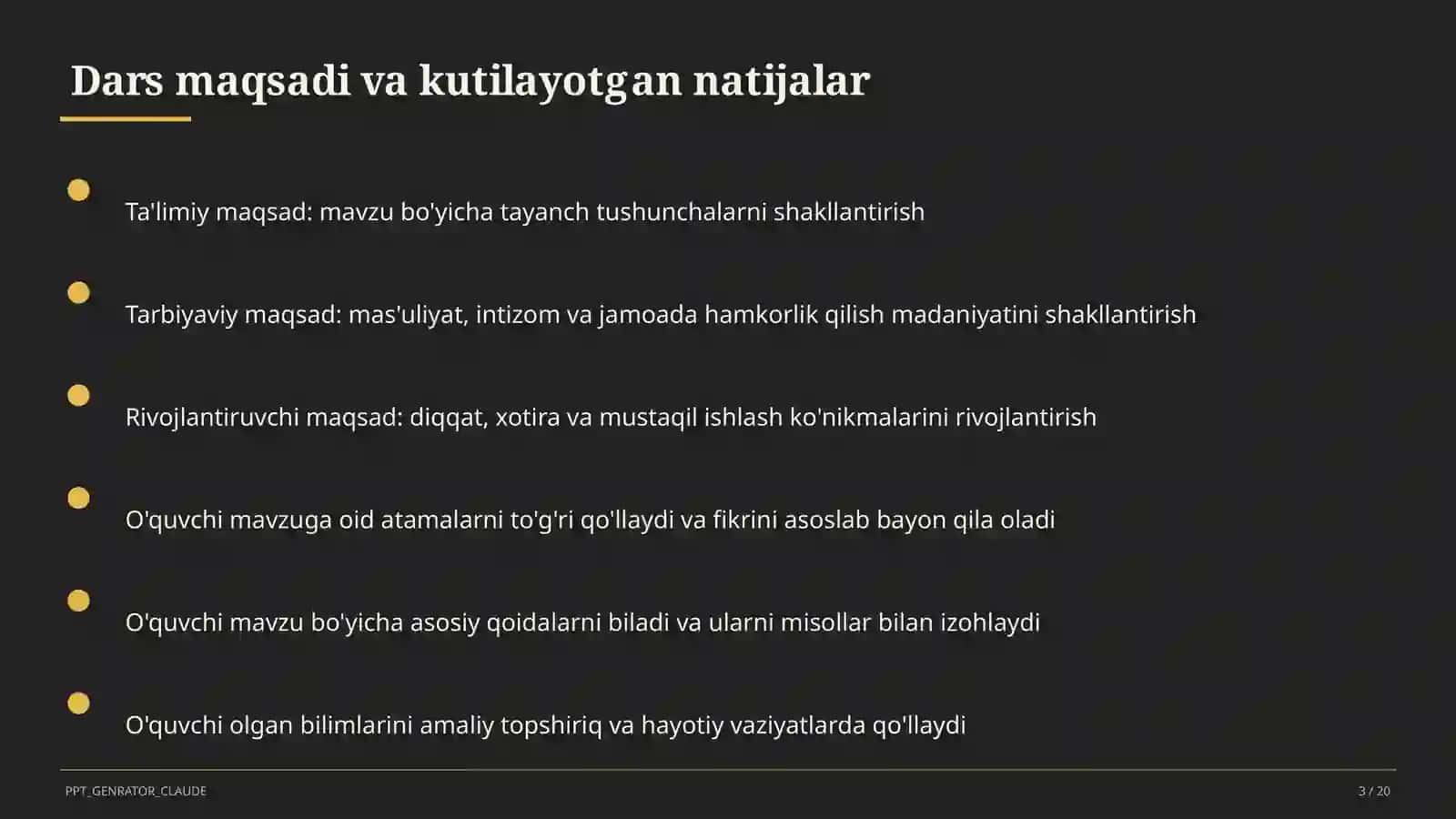 Ona tili (5–11) — takrorlash darsi uchun 3