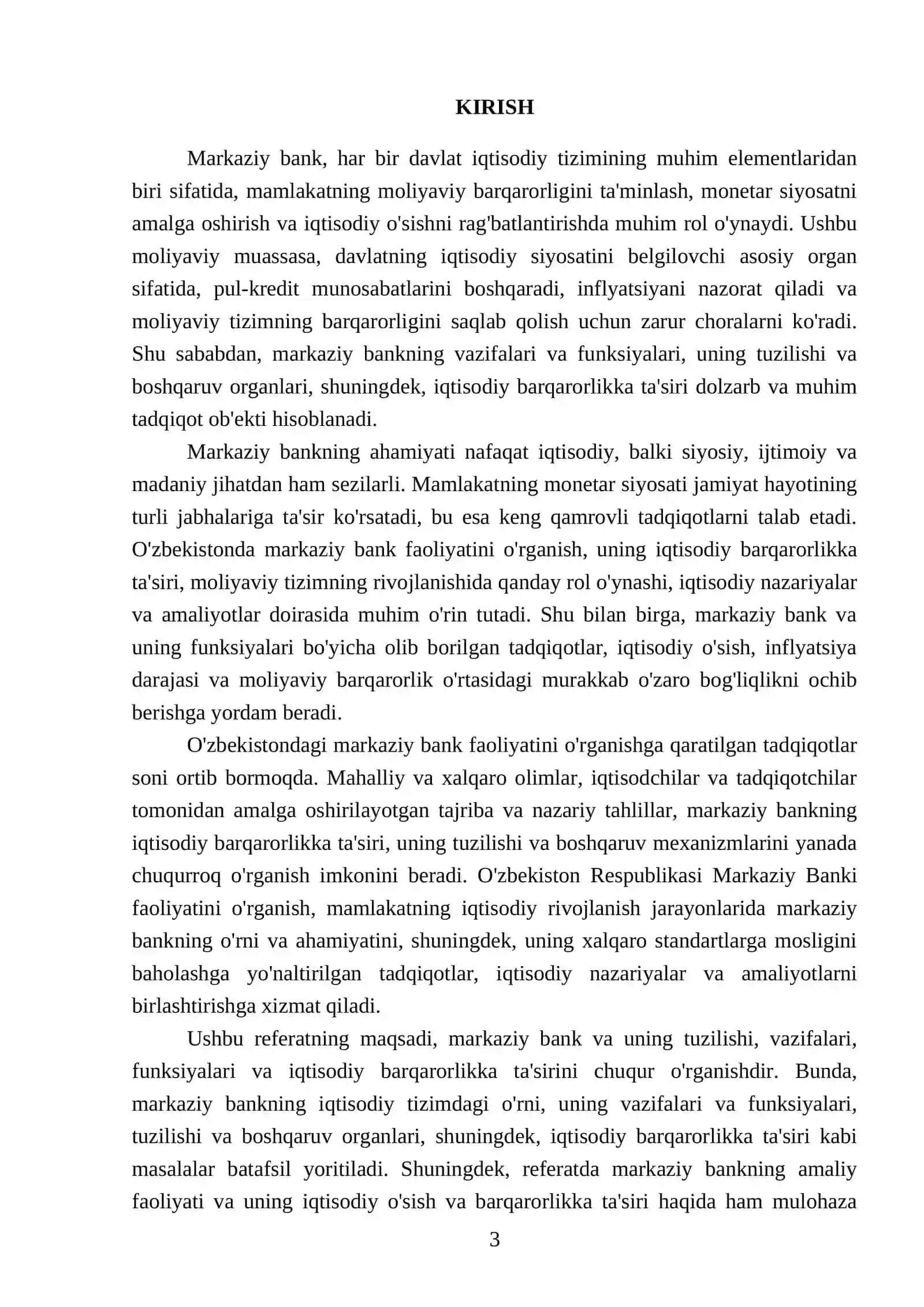 Referat: Markaziy bank va uning tuzilishi 3