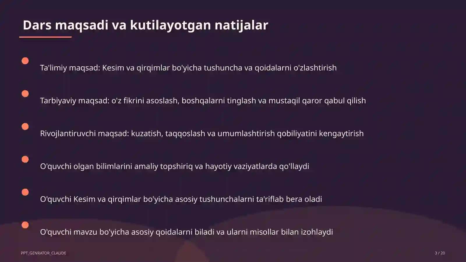 Kesim va qirqimlar (9-sinf) 3