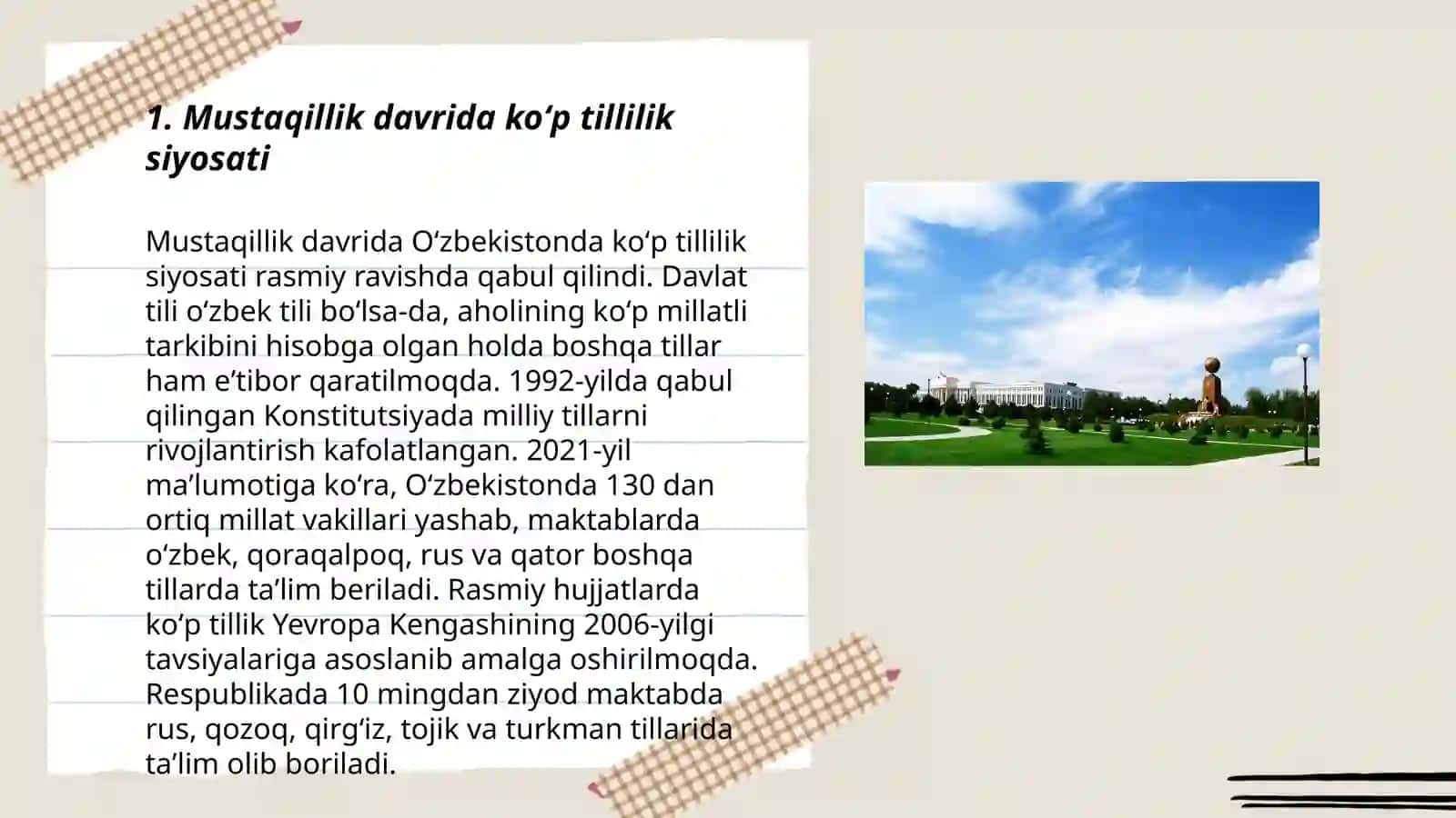 Mustaqillik davrida Oʻzbekistonda koʻp tillilik siyosati 3