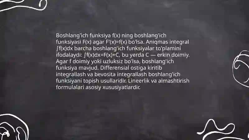 Integrallar jadvali 3