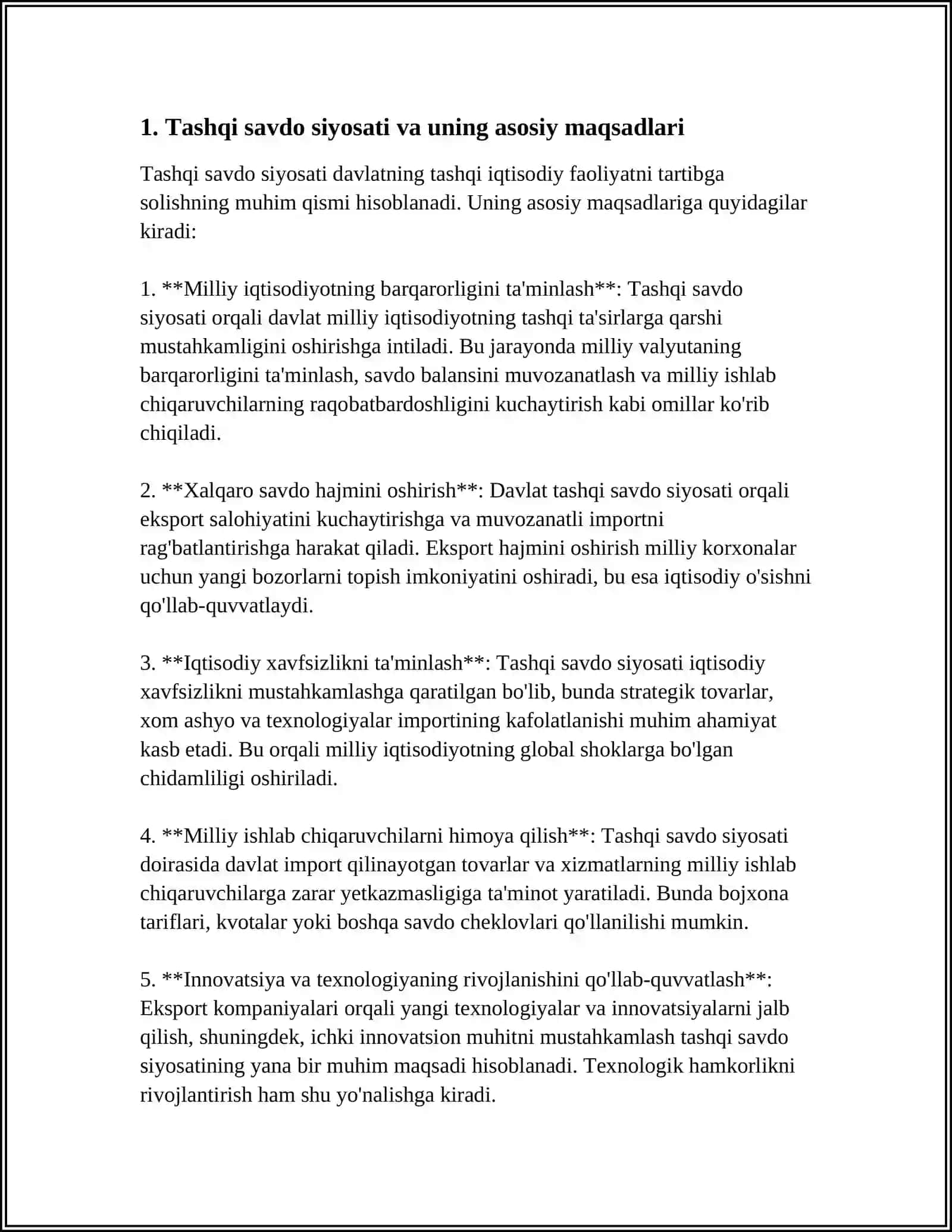 DAVLATNING TASHQI IQTISODIY FAOLIYATNI TARTIBGA SOLISH SIYOSATI 3