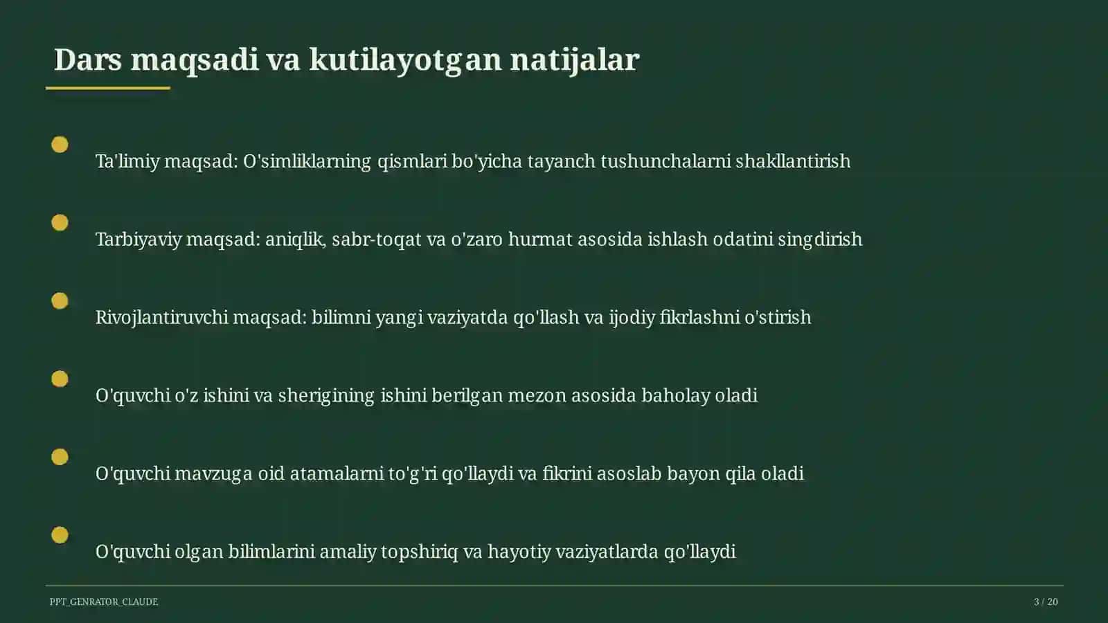 O'simliklarning qismlari (2-sinf) 3