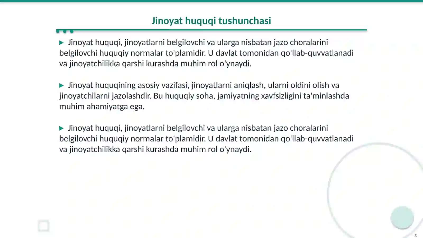 Jinoyat huquqi fanining manbalari 3