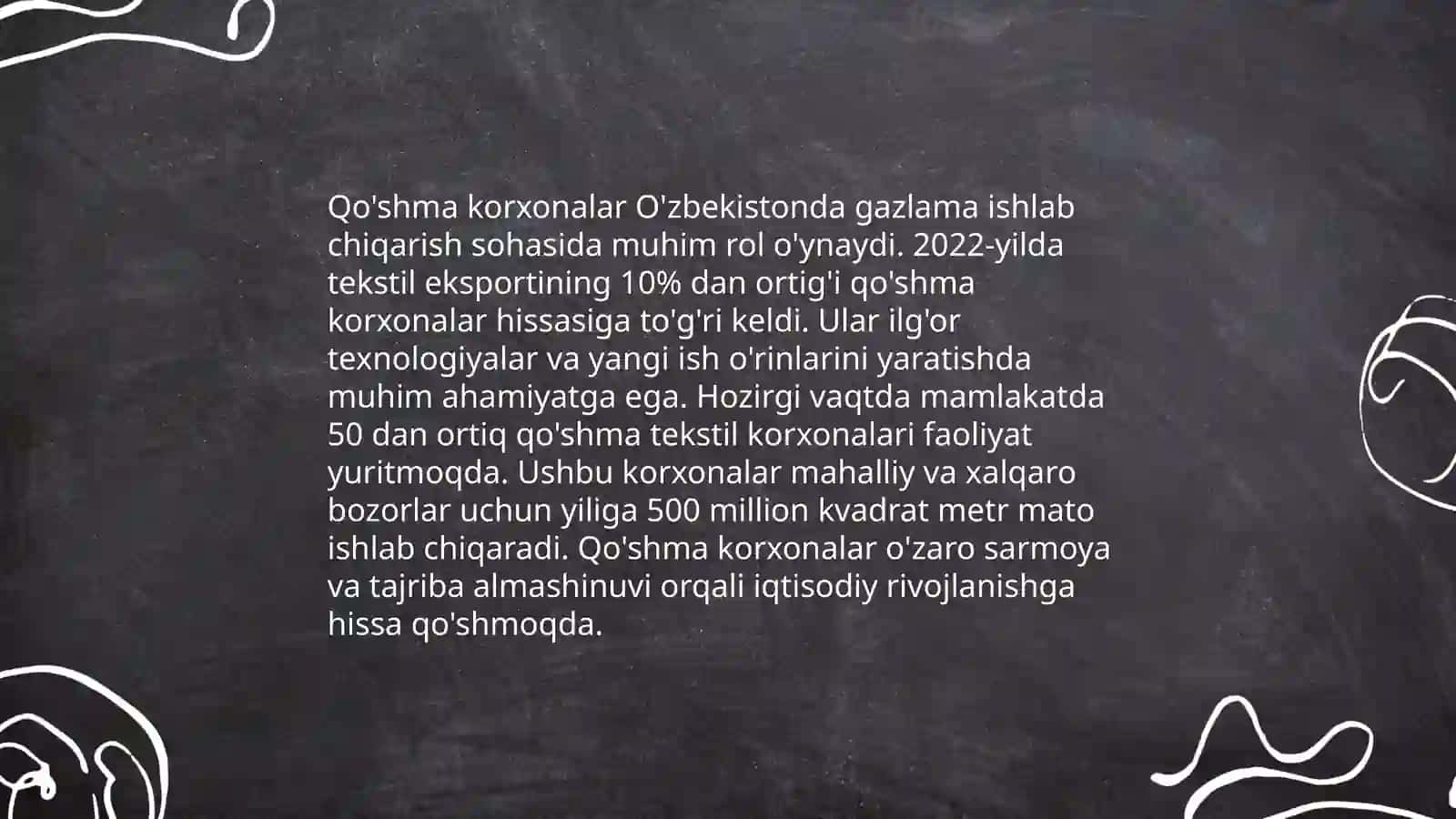 Qo'shma korxonalar tomonidan ishlab chiqarilgan gazlamalar 3