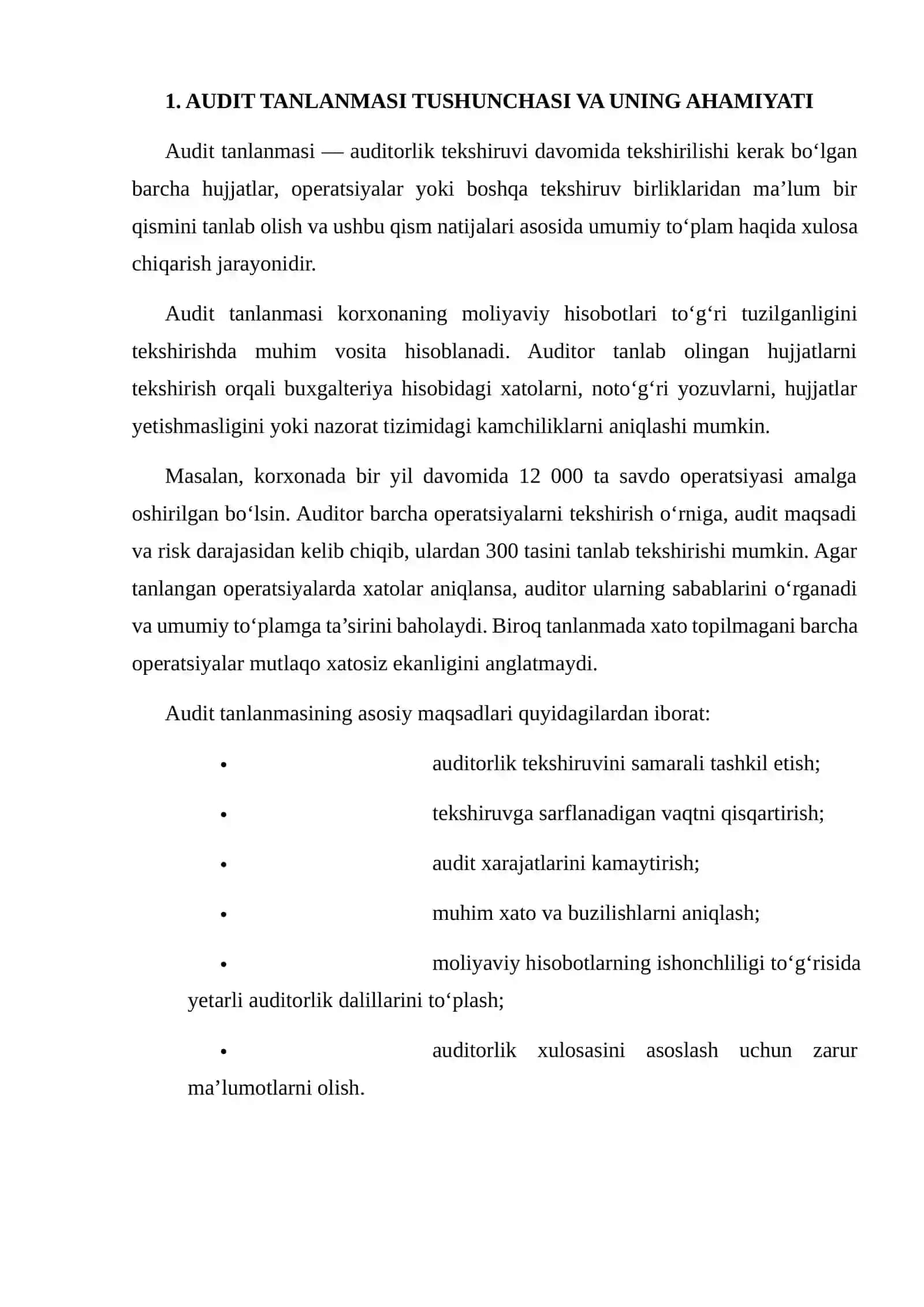 AUDIT TANLANMASI STATISTIK VA STATISTIK BO‘LMAGAN USULLAR 3