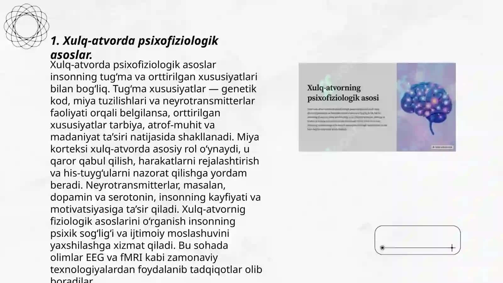 Xulq atvorning psixofiziologik asosi. Ong taraqqiyoti va ongsizlik 3