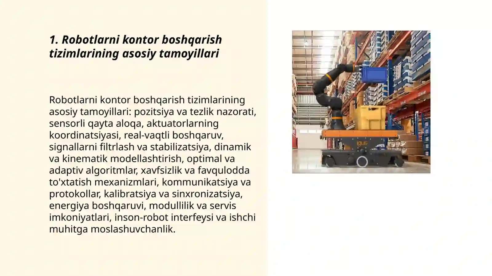 Robotlarni kontor boshqarish tizmlari 3