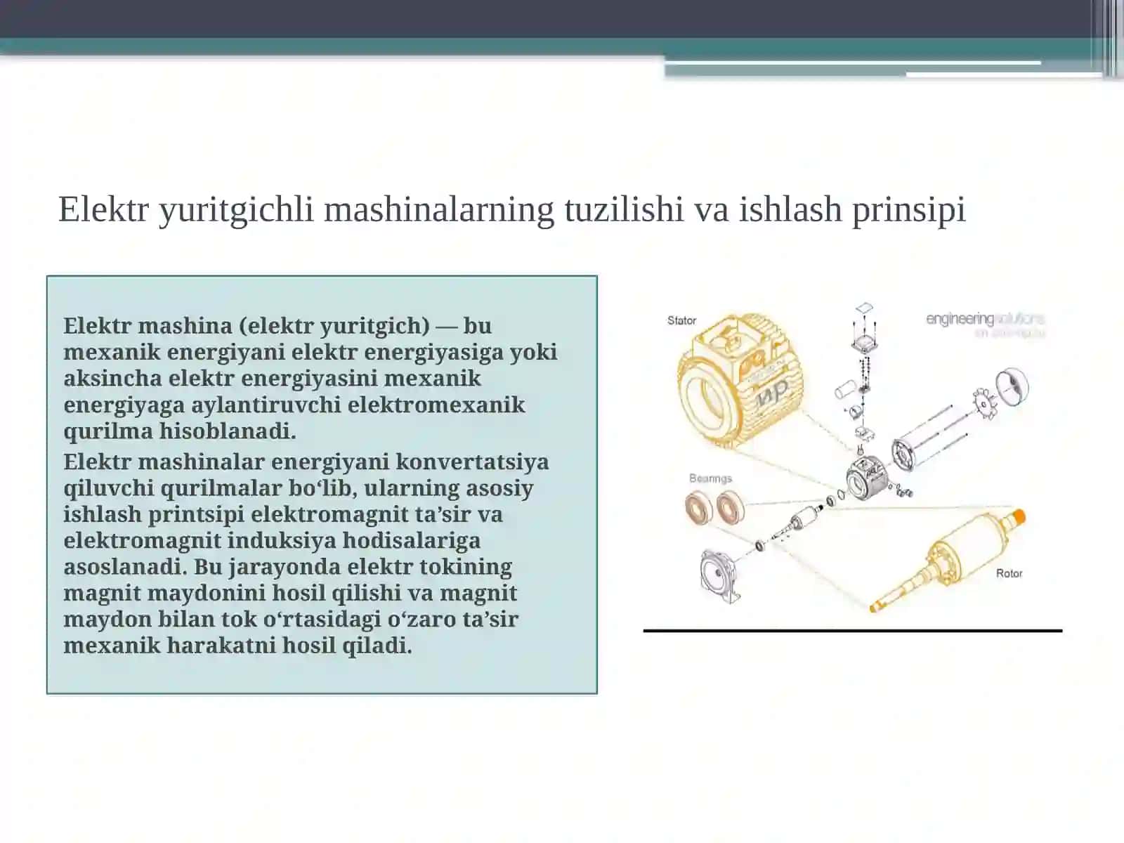 Elektr yuritgichli mashina mexanizmlari 3