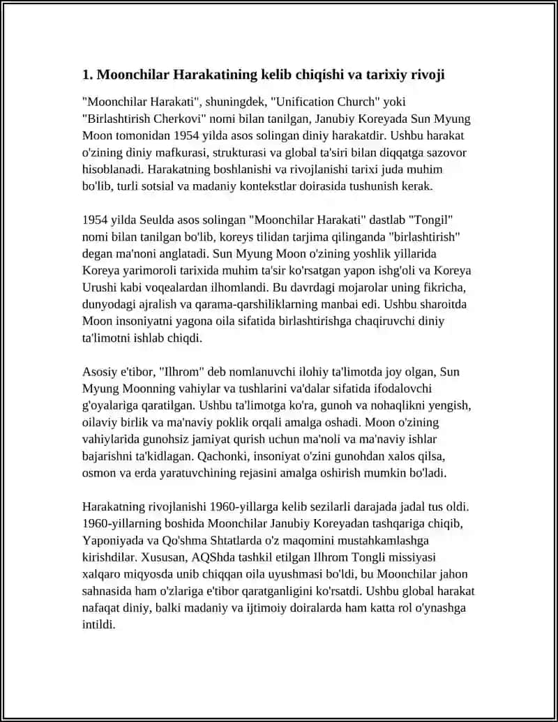 MOONCHILAR HARAKATI (UNIFICATION CHURCH) 3